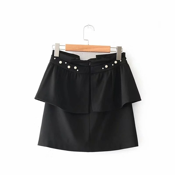 Fusta de dama cu element sidefat de culoare neagra