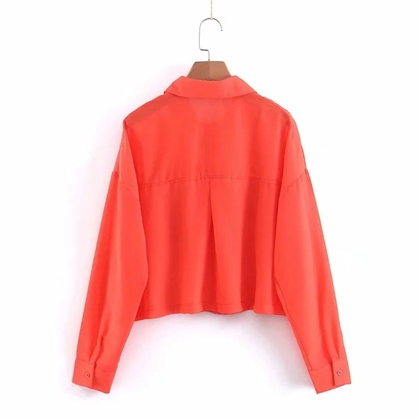 Cămașă de damă cu mânecă lungă de culoare roșie