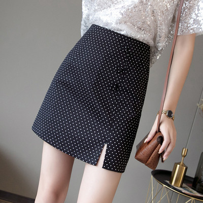 Fusta de dama scurta moderna cu buline in mai multe culori