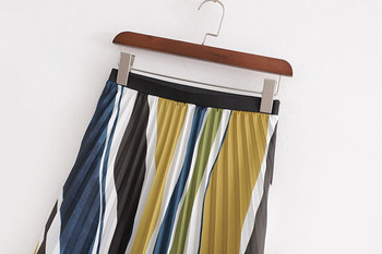 Fusta eleganta plisata de dama cu talie elastica