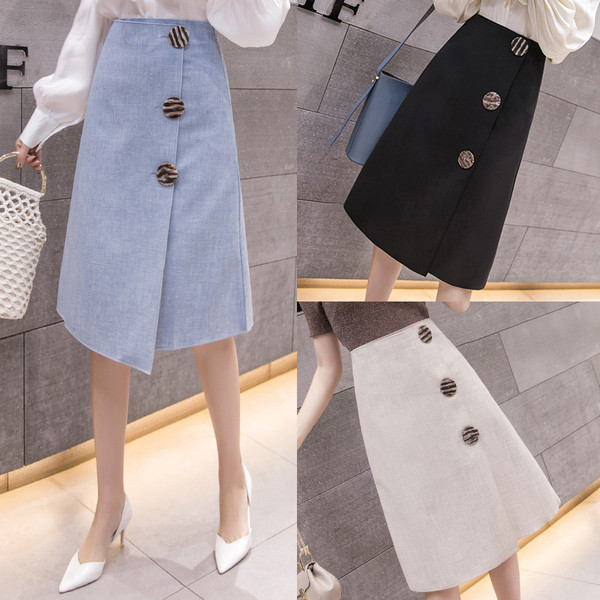 Fusta casual dama cu talie inalta in trei culori