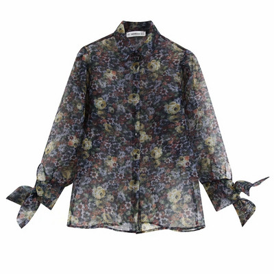 Virágmintás női tüll ing