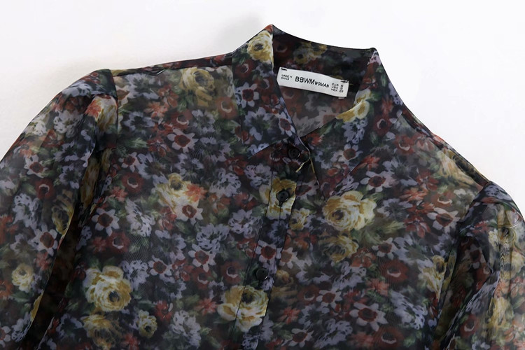 Virágmintás női tüll ing