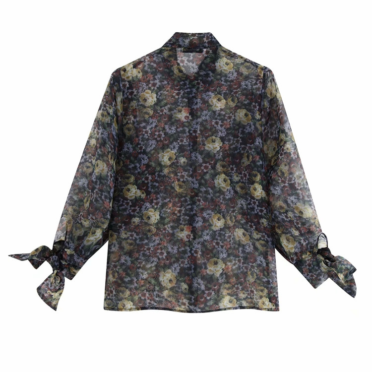 Virágmintás női tüll ing