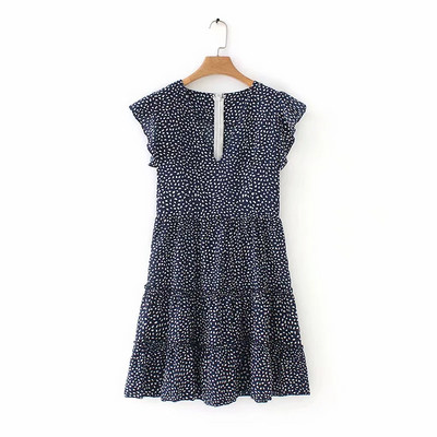 Pöttyös női ruha két színben, rövid ujjal