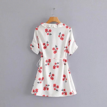 Rövid ujjú, mintás női ruha