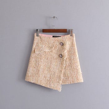 Fusta eleganta asimetrica cu nasturi