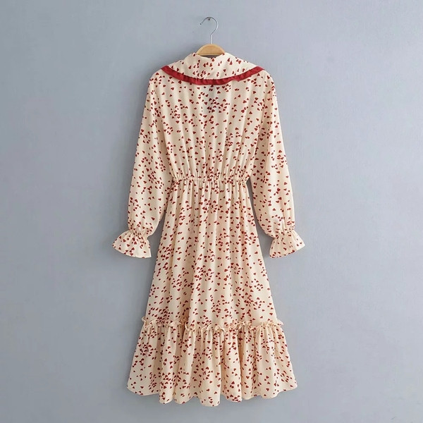 Rochie moderna de dama cu maneci lungi si model colorat