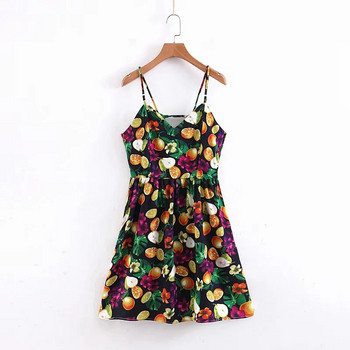 Rochie de dama cu model colorat si bretele subtiri