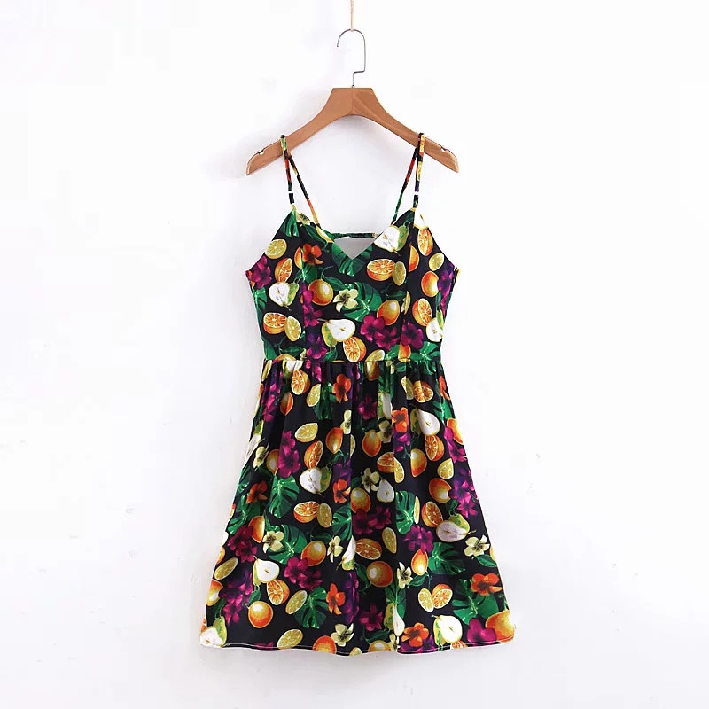 Rochie de dama cu model colorat si bretele subtiri