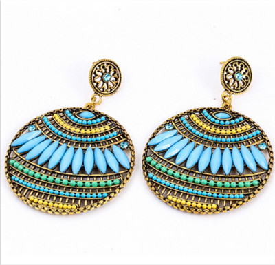 Stílusos női lógó fülbevaló kerek formával több színben