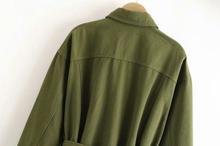 Дълго дънково яке в зелен и розов цвят