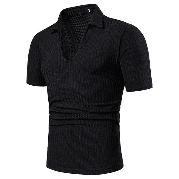 Modern férfi póló O-nyakú szürke és fekete színben