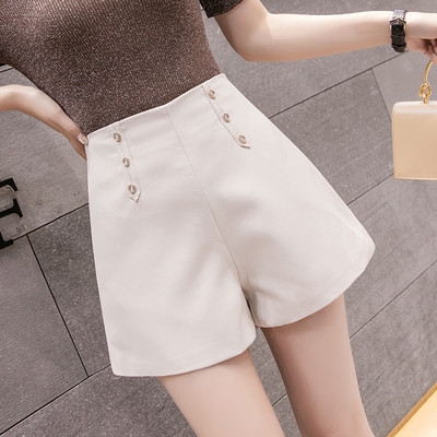 Pantaloni scurti eleganti de dama cu talie inalta in trei culori