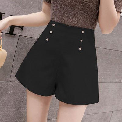 Pantaloni scurti eleganti de dama cu talie inalta in trei culori