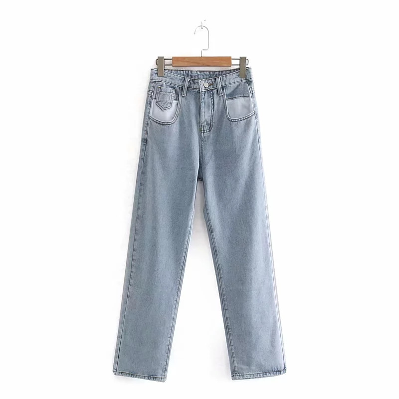 Blugi casual de dama cu buzunare in albastru