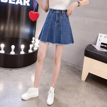 Fusta dama casual din denim - model decupat