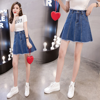 Fusta dama casual din denim - model decupat