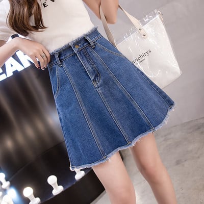 Fusta dama casual din denim - model decupat