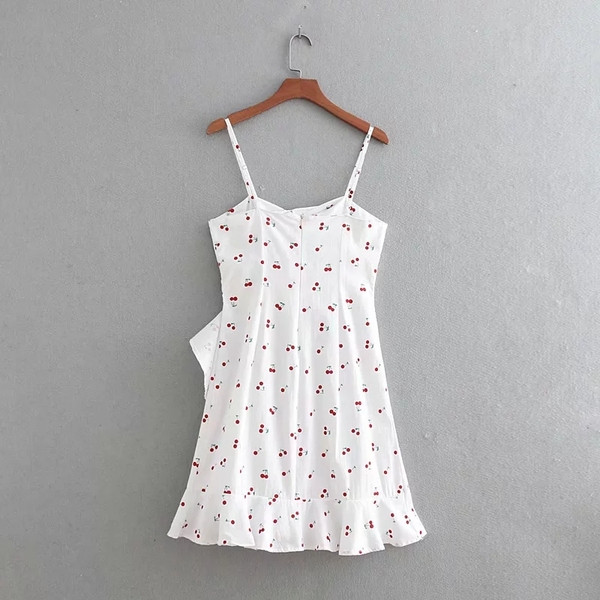 Rochie de dama cu bretele subtiri si aplicatie in alb