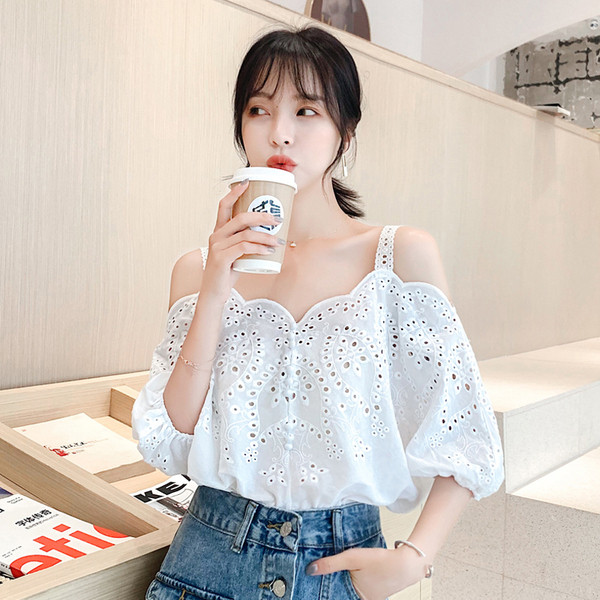 Bluză casual de damă cu mâneci căzute