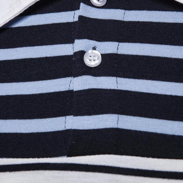 Tricou modern pentru bărbați cu guler clasic în alb-negru