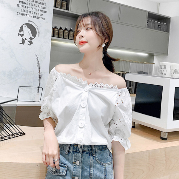 Bluza casual dama alb cu maneci 3/4