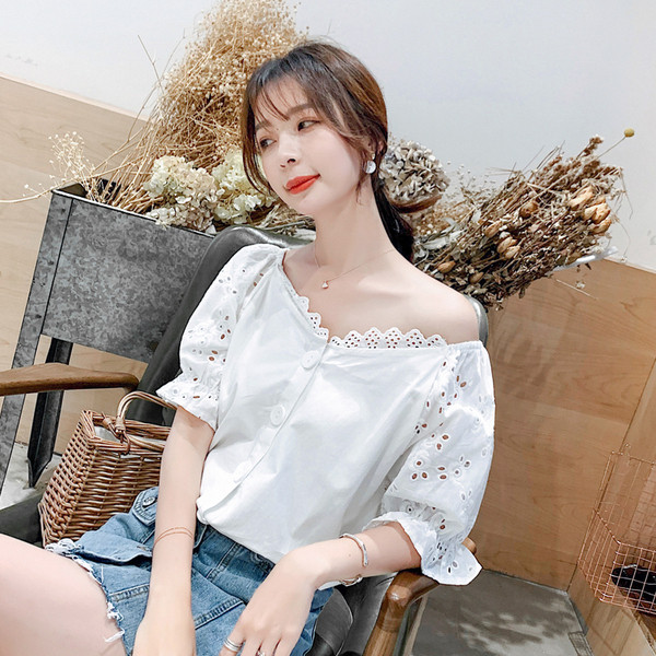 Bluza casual dama alb cu maneci 3/4