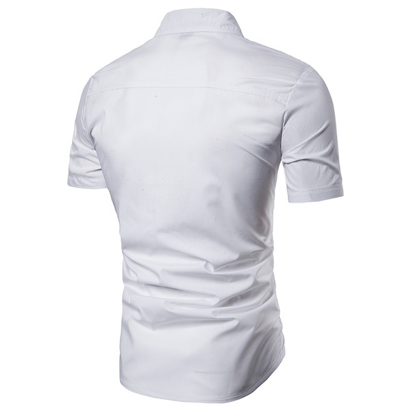 Camasa barbateasca model NOU cu maneci scurte si culoare alb si negru