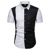 Cămașă modernă pentru bărbați cu guler clasic și mâneci scurte în două culori