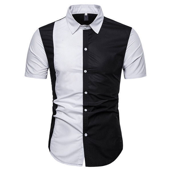 Cămașă modernă pentru bărbați cu guler clasic și mâneci scurte în două culori