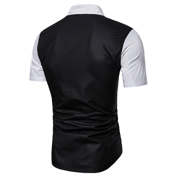 Cămașă modernă pentru bărbați cu guler clasic și mâneci scurte în două culori