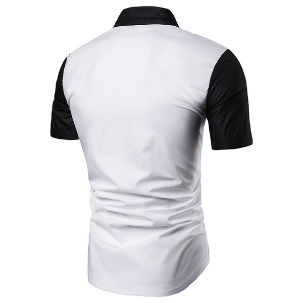 Cămașă modernă pentru bărbați cu guler clasic și mâneci scurte în două culori