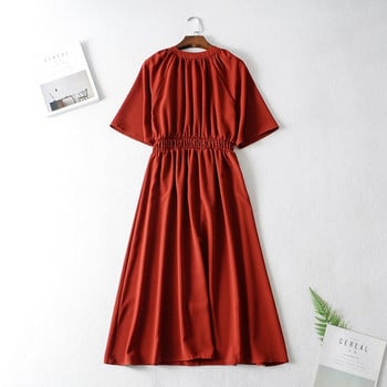 Rochie casual de dama cu nasturi si talie elastica