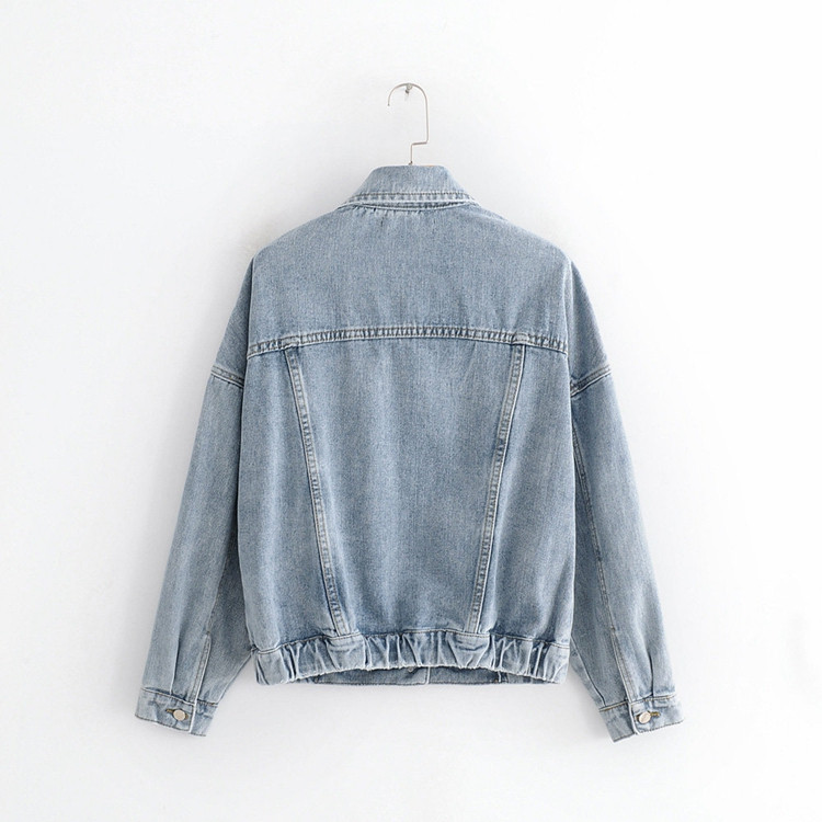 Női farmerdzseki kék színben gombokkal - széles modell