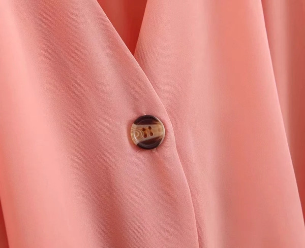 Rózsaszín színű, rövid ujjú női jumpsuit