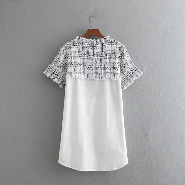 Rövid ujjú, O-nyakú női ing