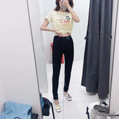 Női nadrág - vékony fekete színű modell