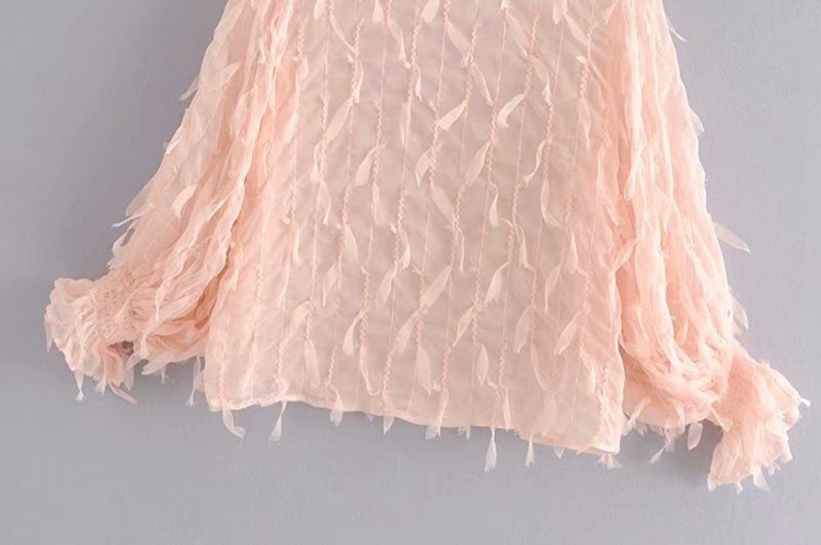 Elegáns rózsaszín tüllblúz