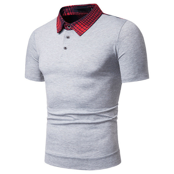 Alkalmi férfi póló piros gallérral több színben