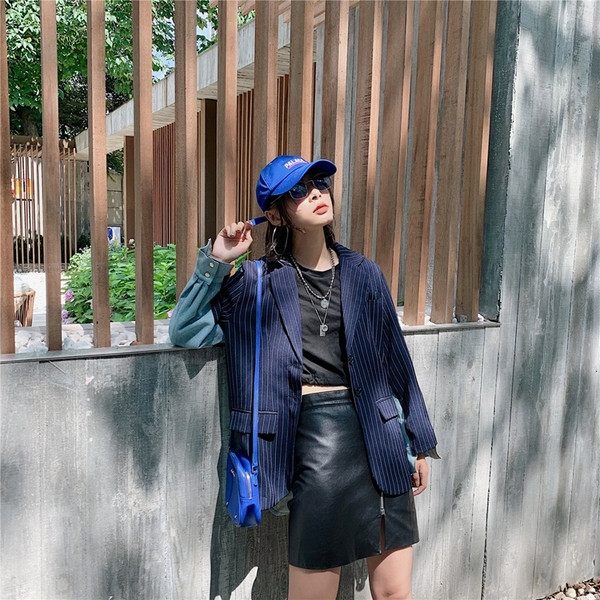 Találat! Sportos és elegáns csíkos kabát farmer háttal