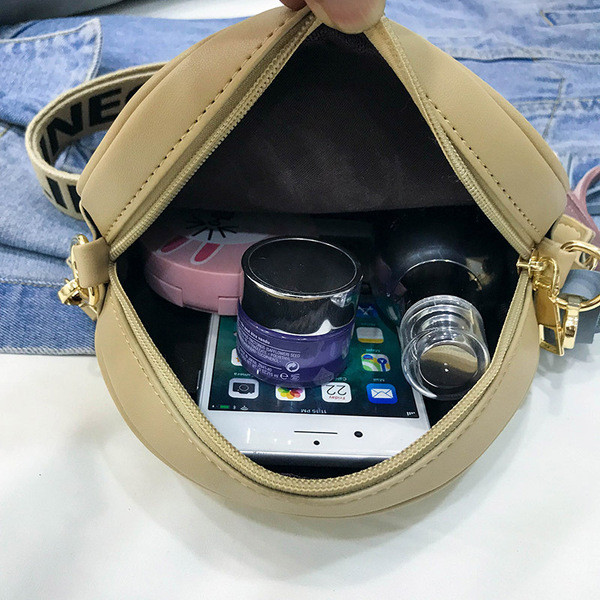 Geanta de dama de zi cu zi in forma rotunda in doua culori