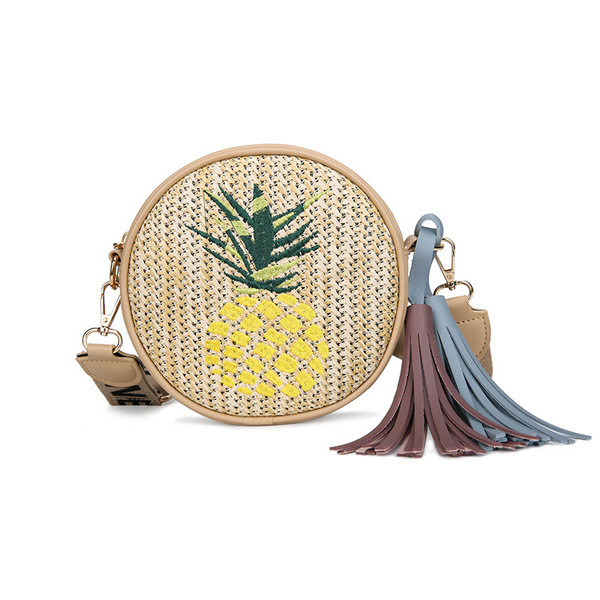 Geanta de dama de zi cu zi in forma rotunda in doua culori