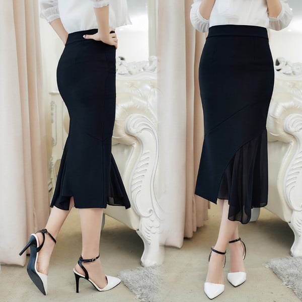 Elegáns női szoknya két színben fekete és piros színben