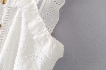 Női csipke ruha fehér színben