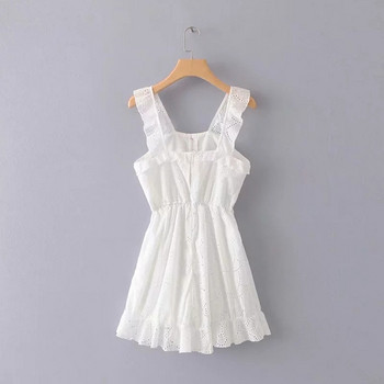 Női csipke ruha fehér színben