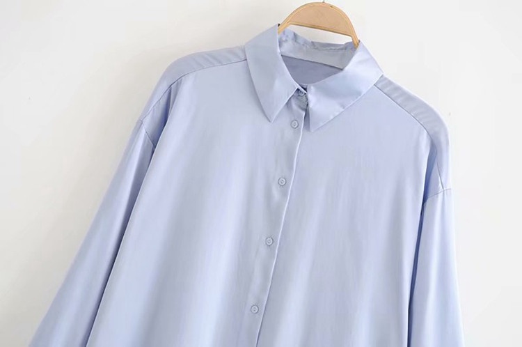 Elegáns női ing klasszikus gallérral, kék színben