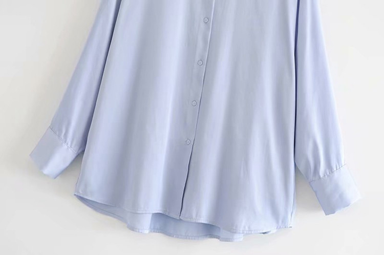 Elegáns női ing klasszikus gallérral, kék színben