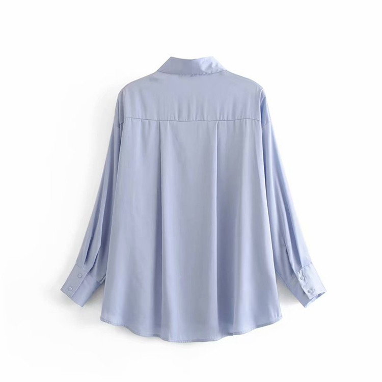 Elegáns női ing klasszikus gallérral, kék színben
