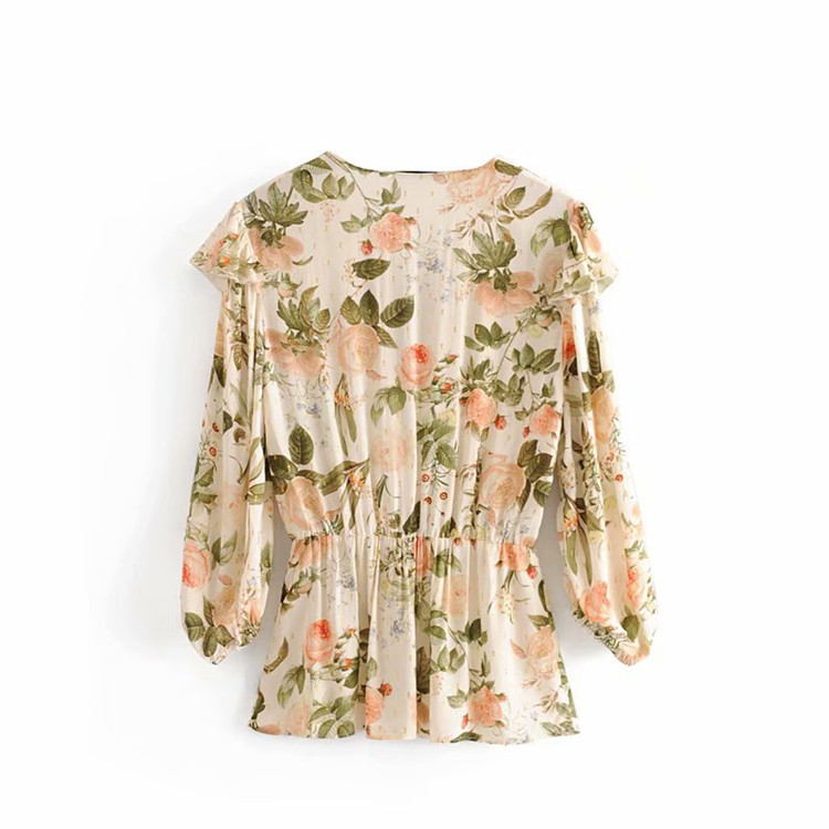 Női sifon blúz megkötős, 7/8-as ujjú